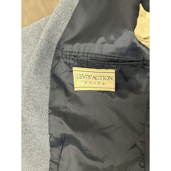 Vintage Levi's Action Suit Retro Men's 40 Short 35 x 32 Blue 2 Piece Sta-Prest - Picture 5 of 16